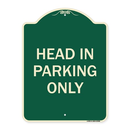 Signmission Head in Parking Only Heavy-Gauge Aluminum Architectural Sign, 24" x 18", G-1824-23908 A-DES-G-1824-23908